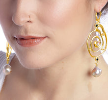 Load image into Gallery viewer, My Galaxies Drop Earrings with Flameball Pearls