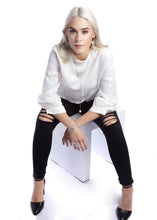 Load image into Gallery viewer, Hibiscus Drop Earrings in Sterling Silver