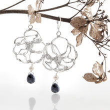 Load image into Gallery viewer, Hibiscus Drop Earrings in Sterling Silver