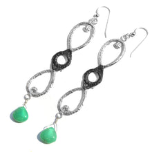 Load image into Gallery viewer, Chrysoprase Infinity Earrings
