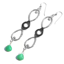 Load image into Gallery viewer, Chrysoprase Infinity Earrings