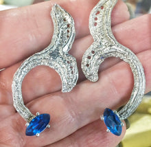 Load image into Gallery viewer, Whale Tale Sterling Silver Earrins
