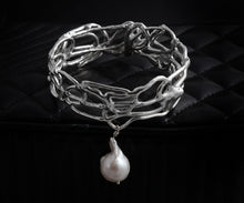 Load image into Gallery viewer, Sterling Silver Pearl Statement Bracelet
