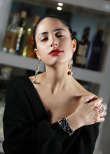Load image into Gallery viewer, My Galaxies Drop Earrings with Flameball Pearls
