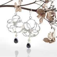 Load image into Gallery viewer, Hibiscus Drop Earrings in Sterling Silver
