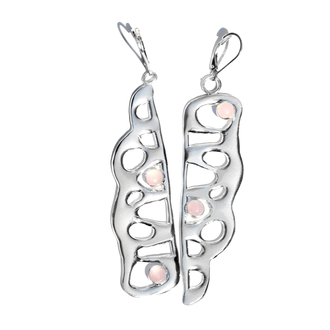 Rose Quartz Butterfly Wing Earrings