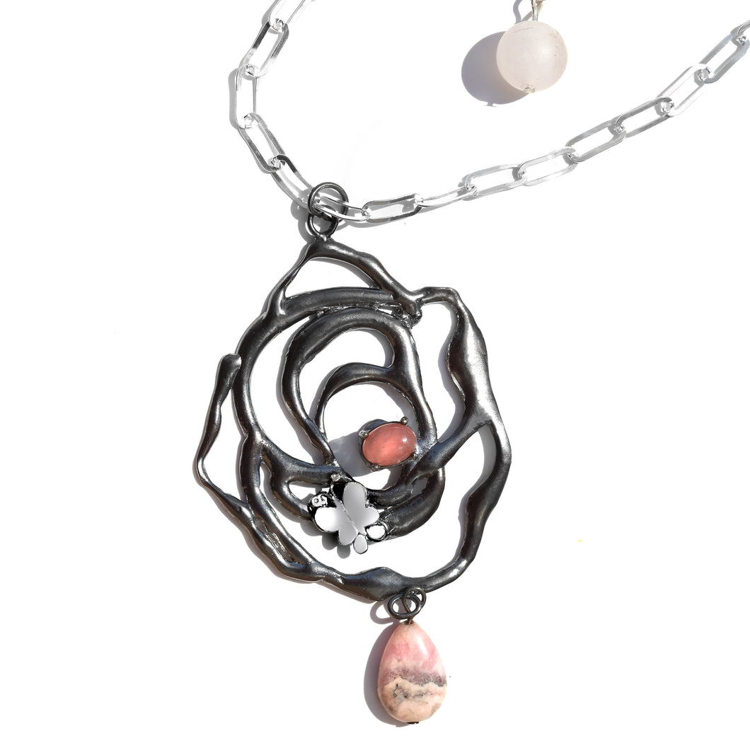 My Love is a Rose Oxidized Necklace
