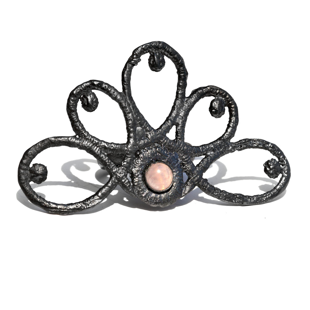 Oxidized Serenity Cocktail Ring