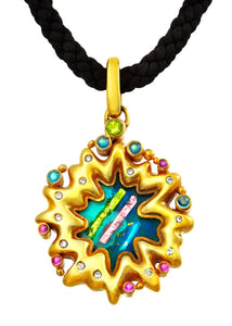 Gold plated Enameled Pendant